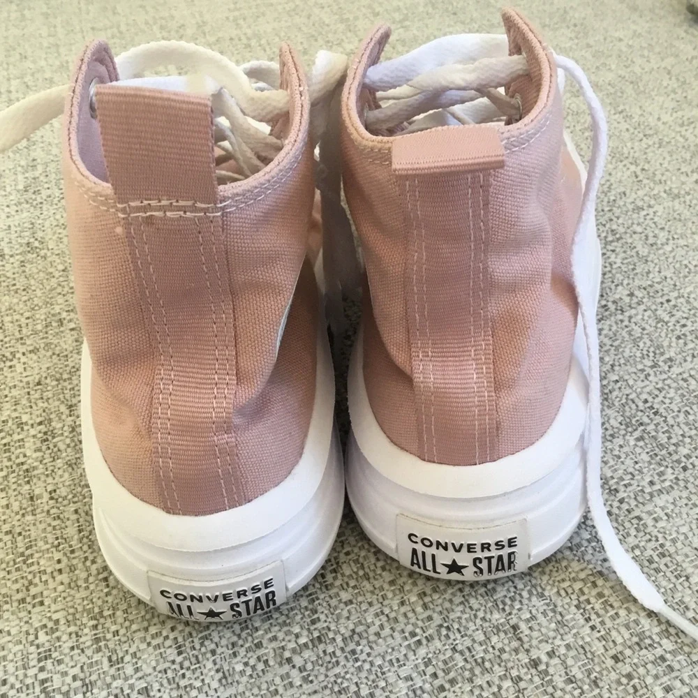 Converse Platform High Top Sneakers - Blush Pink & White